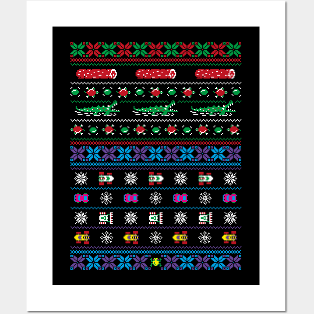 Frogger Ugly Christmas Sweater Wall Art by RetroReview